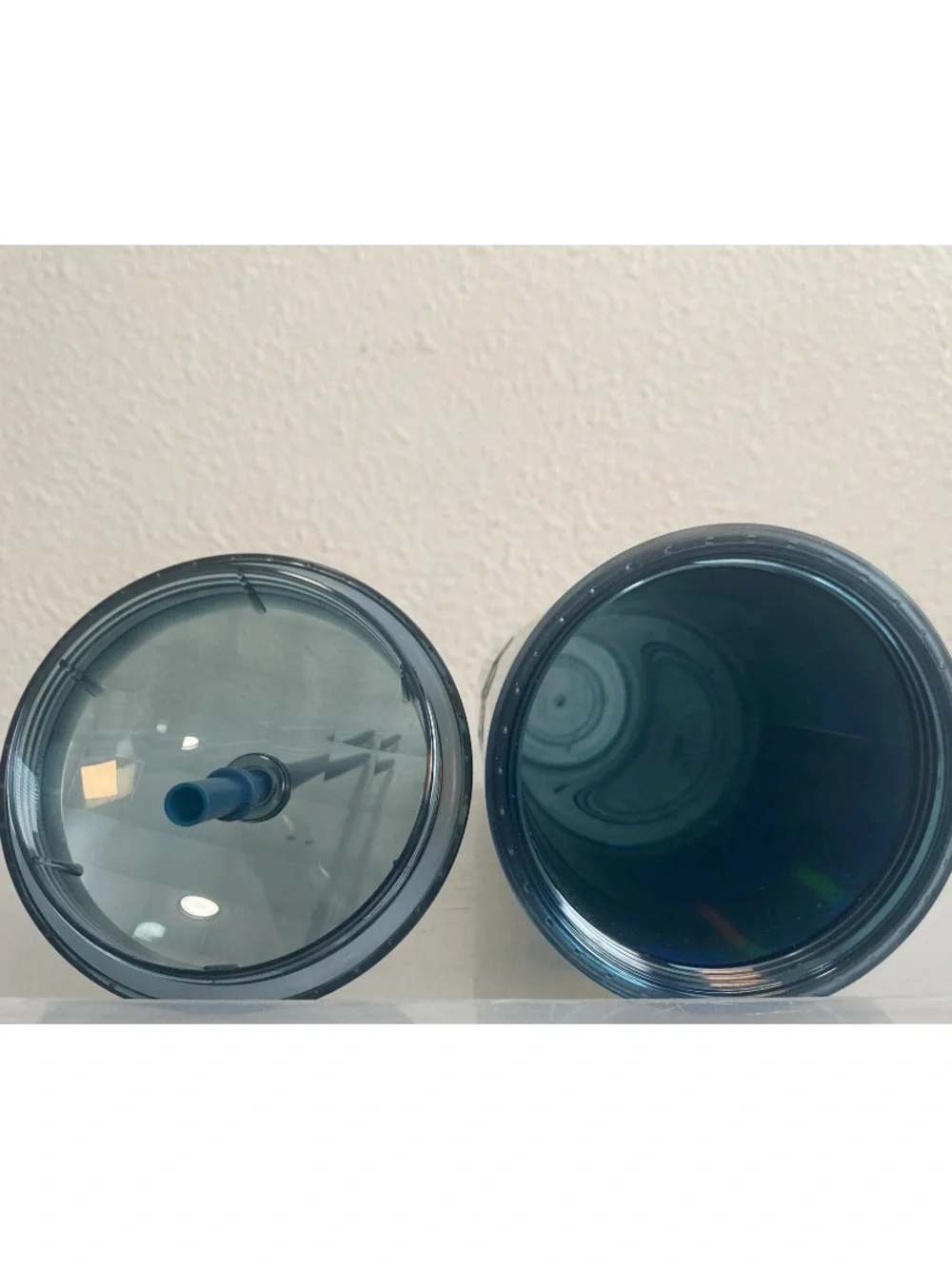 Starbucks Iridescent Teal Blue Tall Tumbler with Straw